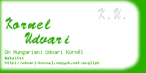 kornel udvari business card
